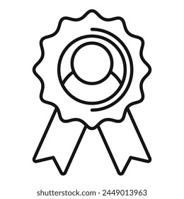 Human emblem icon outline vector. Vacancy best opening. Expert excellence