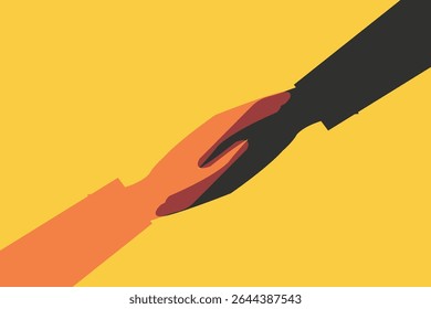 Human embrace. silhouette of hand support and love symbol feeling of unity and warmth