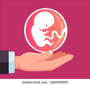 human embryo. artificial insemination of woman. flat vector illustration.