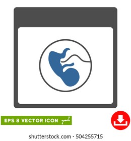 Human Embryo Calendar Page icon. Vector EPS illustration style is flat iconic bicolor symbol, cobalt and gray colors.
