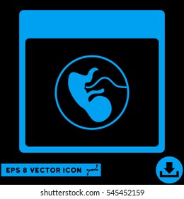 Human Embryo Calendar Page icon. Vector EPS illustration style is flat iconic symbol, blue color.