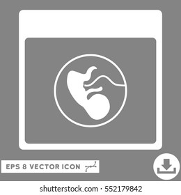 Human Embryo Calendar Page icon. Vector EPS illustration style is flat iconic symbol, white color.
