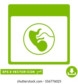 Human Embryo Calendar Page icon. Vector EPS illustration style is flat iconic symbol, eco green color.