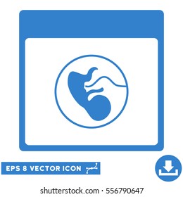 Human Embryo Calendar Page icon. Vector EPS illustration style is flat iconic symbol, cobalt color.