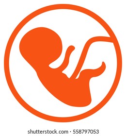 Human Embryo vector icon. Flat orange symbol. Pictogram is isolated on a white background. Designed for web and software interfaces.