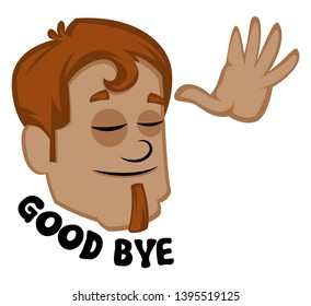 Human emoji showing good bye, illustration, vector on white background.
