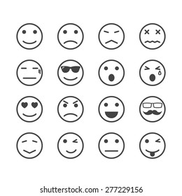 Human Emotion Icons Mono Vector Symbols Stock Vector (Royalty Free ...