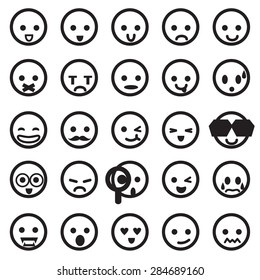 Human Emotion Icons Mono Vector Symbols Stock Vector (Royalty Free ...