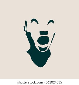 Human emotions expression vector illustration. Isolated avatar of the expressions face. Emotional head illustration. Shout of despair