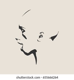 Human emotions expression vector illustration. Isolated avatar of the expressions face. Emotional head illustration. Shout of despair