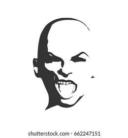 Human emotions expression vector illustration. Isolated avatar of the expressions face. Emotional head illustration. Shout of despair
