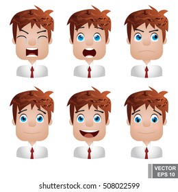 Human Emotions. Young guy. Mood. Avatar. For your design