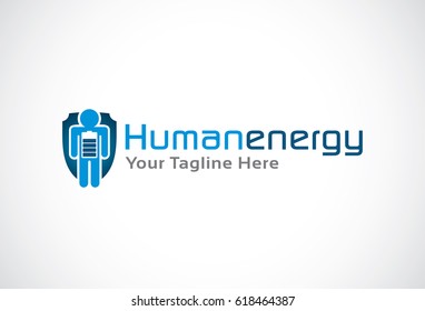 Human Energy Logo Template Design Vector, Emblem, Design Concept, Creative Symbol, Icon