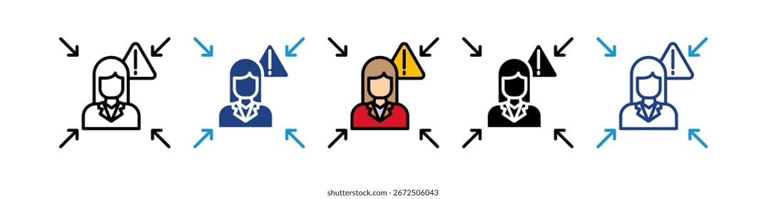 Ilustração de vetor múltiplo de ícone de erro humano