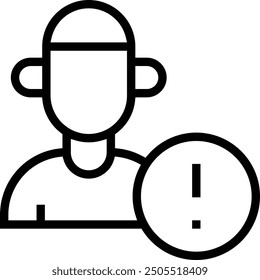 human error icon. Thin linear style design isolated on white background