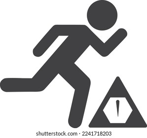 Icono de error humano, icono de alerta de usuario vector negro