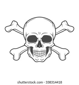 Human Evil Skull Vector Pirate Insignia Stock Vector (Royalty Free ...