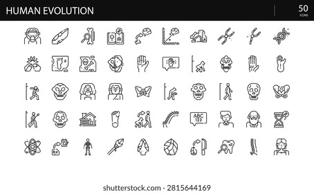 Human Evolution Development Ancestry Biology Icons