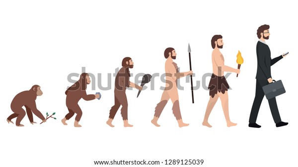 Human Evolution Development Monkey Modern Man Stock Vector (Royalty ...