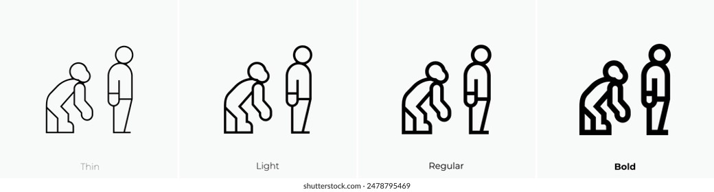 human evolution icon. Thin, Light Regular And Bold style design isolated on white background