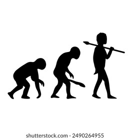 Human evolution silhouette icon clipart avatar logtotype isolated vector illustration