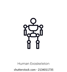 Human Exoskeleton icon. Outline style icon design isolated on white background