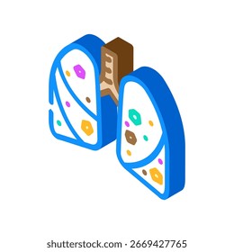 Vector de ícono isométrico de microplásticos. signo de microplásticos de exposición humana. ilustración de símbolo aislado