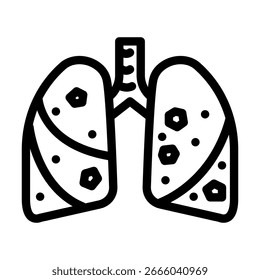 Vector de icono de línea de microplásticos de exposición humana. signo de microplásticos de exposición humana. símbolo de contorno aislado Ilustración negra