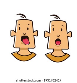 Human Expression Cartoon for icon or logo 