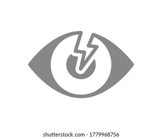 Human Eye With Acute Pain Grey Icon. Visual Organ Disease Symptom, Blindness Symbol