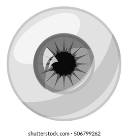 Human eye ball icon. Gray monochrome illustration of human eye ball vector icon for web