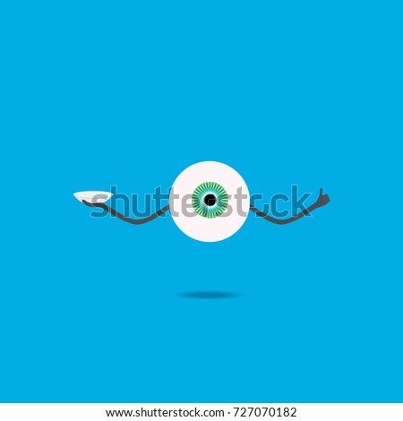 The human eye of the cartoon keeps the contact lens