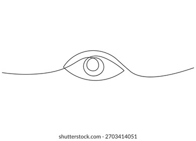 Human eye continuous one line drawing featuring smooth curves and clean design, ideal for modern branding, decoration, and creative artwork