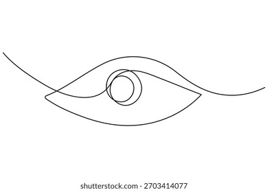 Human eye continuous one line drawing featuring smooth curves and clean design, ideal for modern branding, decoration, and creative artwork