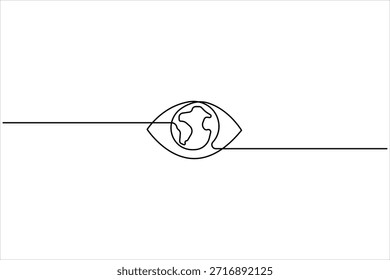 Dibujo continuo de una línea del ojo humano del diseño