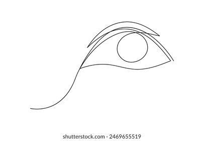 Human eye Continuous single line art drawing