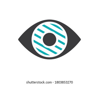 Human eye disease colored icon. Infected organ, inflammation of the iris symbol