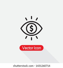Human Eye With Dollar Icon Vector Illustration Eps10
