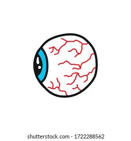 human eye doodle icon, vector illustration