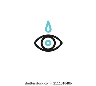 Human eye and eye drops. Symbol. Vector illustration.