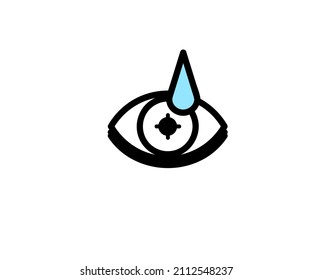 Human eye and eye drops. Symbol. Vector illustration.