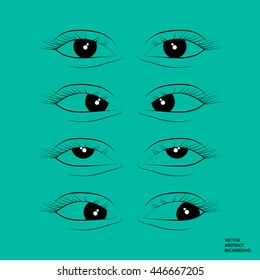 Human eye expression Different eyes. Ophthalmologist logo