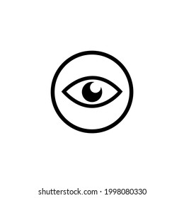 Human Eye, Eyeball Sight, Vision. Flat Vector Icon illustration. Simple black symbol on white background. Vision sign design template for web and mobile UI element