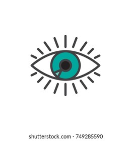 Human eye filled outline icon, line vector sign, linear colorful pictogram isolated on white. Vision symbol, logo illustration. Pixel perfect vector graphics