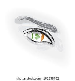 Human eye with flag of Ireland