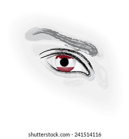 Human eye with flag of Latvia