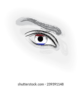 Human eye with flag of Netherland