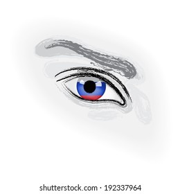 Human eye with flag of Russia