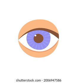Menschliches Auge vor sich. Das Auge ist wie ein Sinnesorgan. Teil des Gesichts. Das Sehorgan. Vektorgrafik einzeln auf weißem Hintergrund im handgezeichnet Stil.