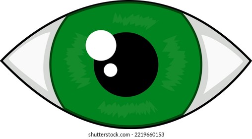 Human Eye With Green Iris In Vector